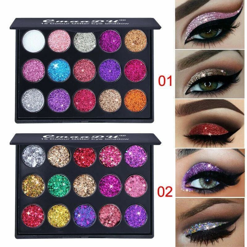 15 Color Glitter Eyeshadow Palette – Highly Pigmented Shimmer & Sparkle Eye Makeup Palette