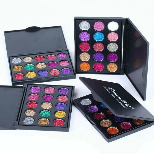 15 Color Glitter Eyeshadow Palette – Highly Pigmented Shimmer & Sparkle Eye Makeup Palette