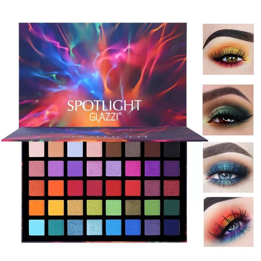 Glazzi Spotlight Eyeshadow Palette – 40 Color Professional Matte & Shimmer Eye Makeup Palette